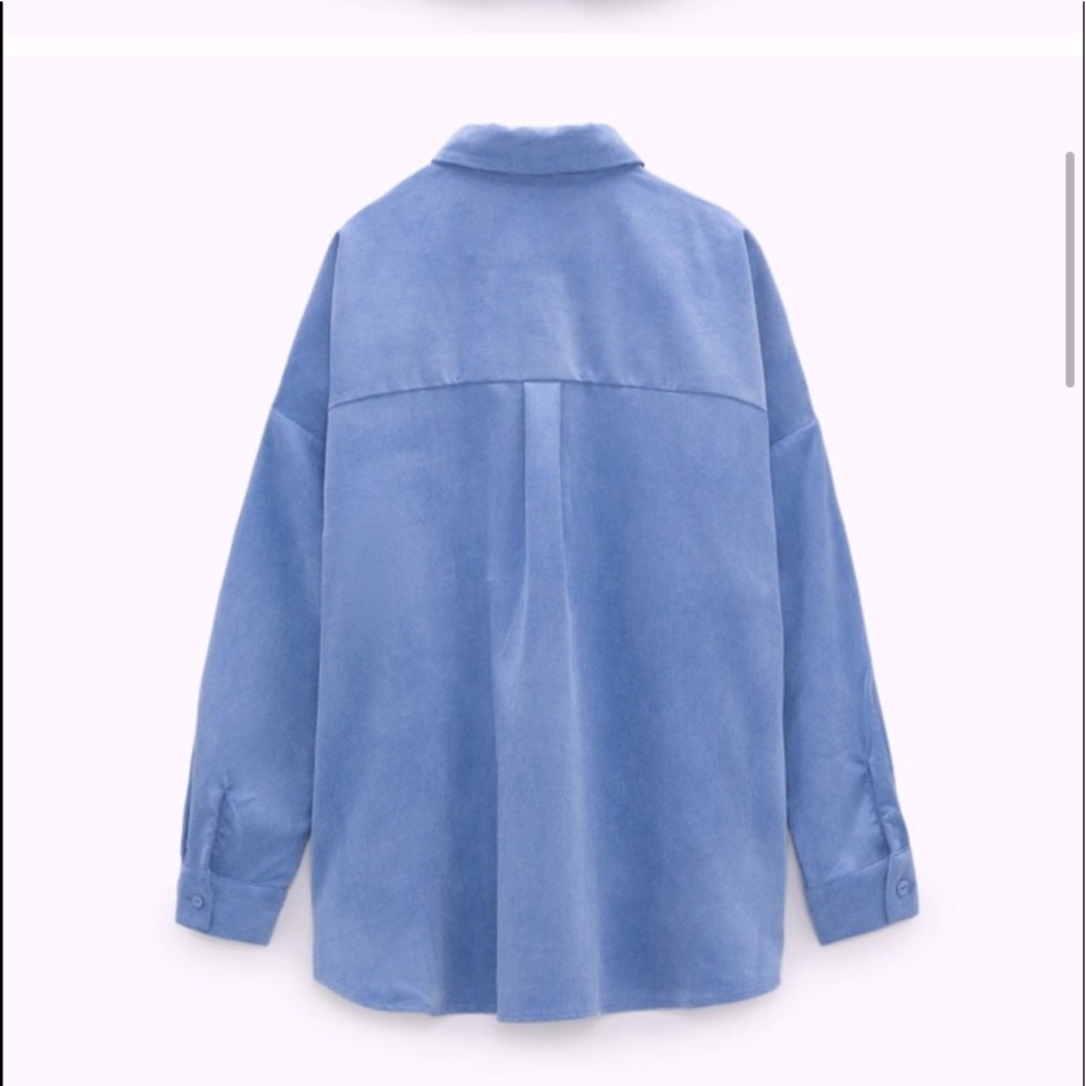 Zara’s blue corduroy oversized shirt/shacket - Picture 4 of 8